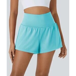 Halara Women's SoftlyZero Airy High Waisted Cool Touch Yoga Shorts M Loka Blue